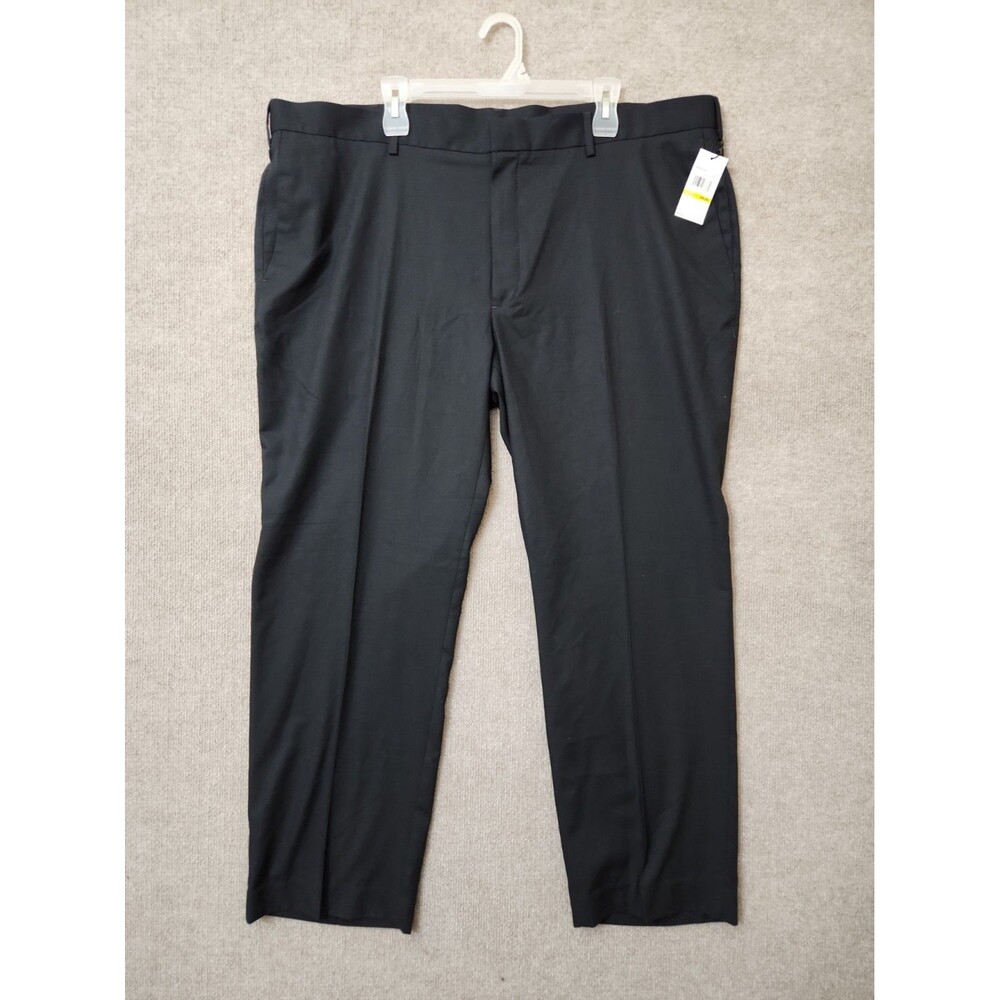 Perry Ellis Portfolio Premilux Dress Pants Mens 44x30 Black Classic Fit NEW
